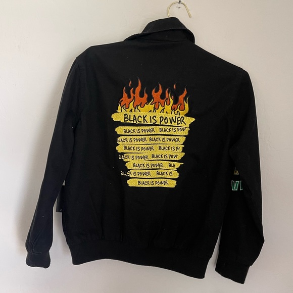 RON BASS x FOREVER 21 “Black Is Power” Embroidered Denim Jacket NWT - Picture 8 of 10